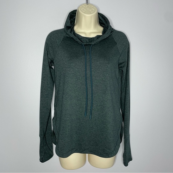 Athleta Uptempo Elevate Hoodie Sweatshirt Bali Green Oceanic Teal - Picture 2 of 10